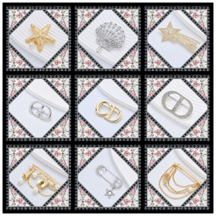 D C D D C D家圆圈胸针高档女设计感cd胸花别针衣服装饰配件别针