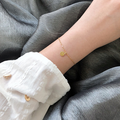 迷你好运气小金牌星光钛钢手链