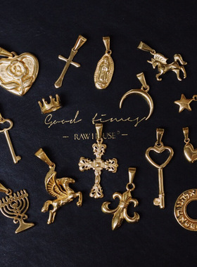 单吊坠欧美独角兽飞马钛钢镀金