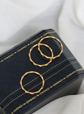 菱形波浪欧美风钛钢镀18k尾戒