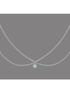 闪光欧泊银色锁骨链鲸雨