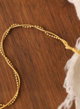 镀金简约锁骨链缠绕麻花链