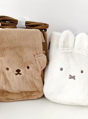 日本采购miffy米菲兔小熊boris可爱毛茸茸小背包斜挎包 现货