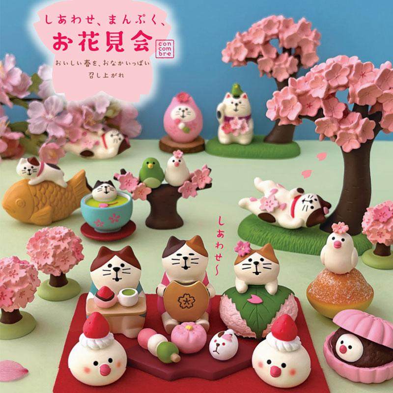 日本正版decole25赏樱花女儿节猫咪小兔子可爱场景缩微摆件 现货,家居饰品,桌面摆件,淘宝优惠券,粉丝福利购,淘宝优惠卷