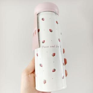 日本采购osk草莓小清新可爱不锈钢保温杯 超轻便携 现货