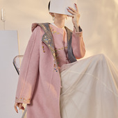 MID｜新年春节｜国风新中式 ｜羊毛双面珠绣连帽长款 大衣女春秋冬