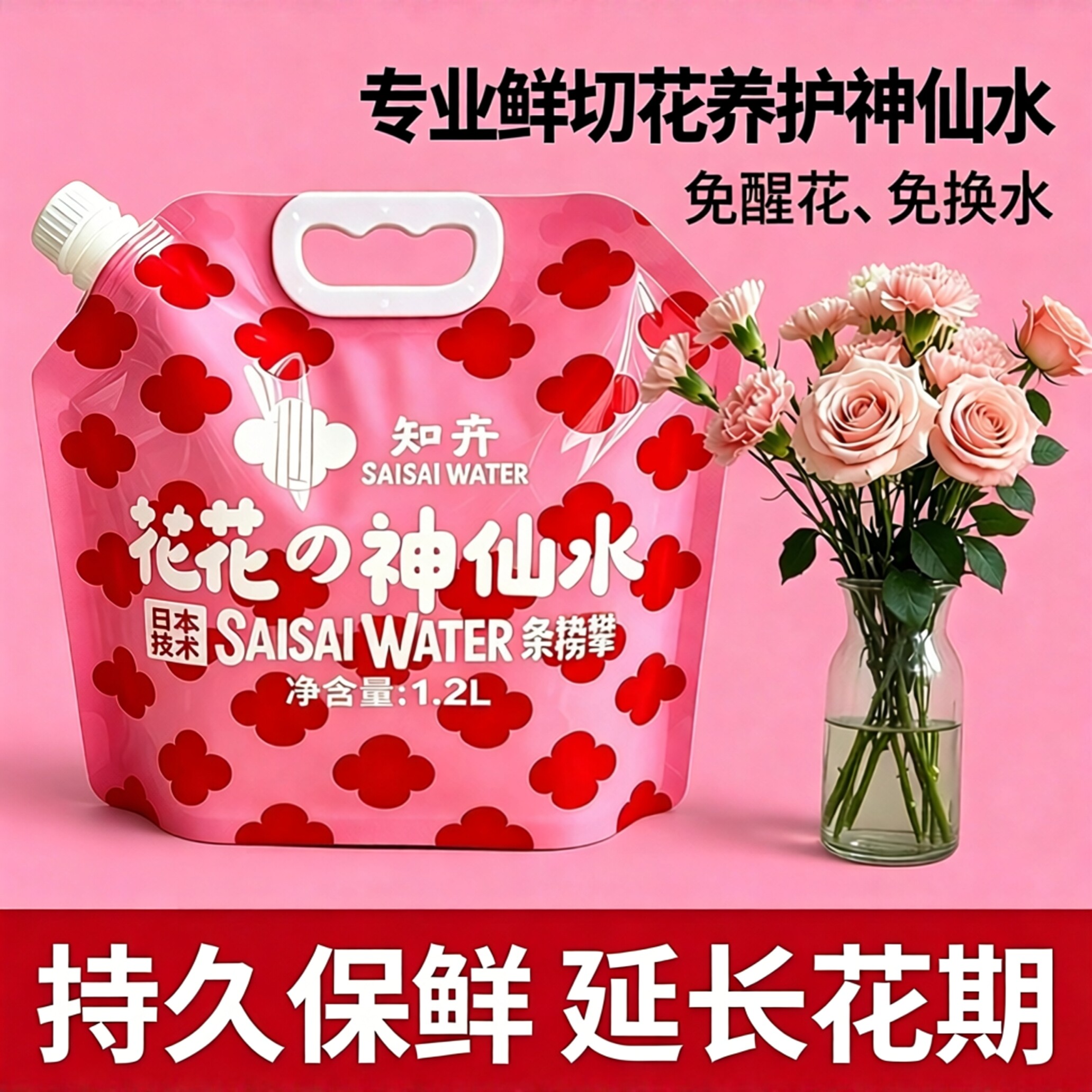 知卉花花的神仙水鲜切花养花保鲜剂水家用鲜花延长花期用养花神器