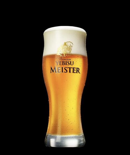 国现日本YEBISU惠比寿广告款130周年限量款玻璃杯啤酒杯拉格杯
