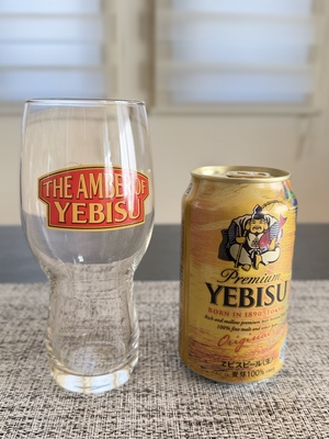 现货实拍日本YEBISU惠比寿Premium啤酒专用玻璃杯稀有款无盒