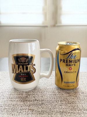 收藏品日本SUNTORY三得利PREMIUM MALT'S陶瓷啤酒杯
