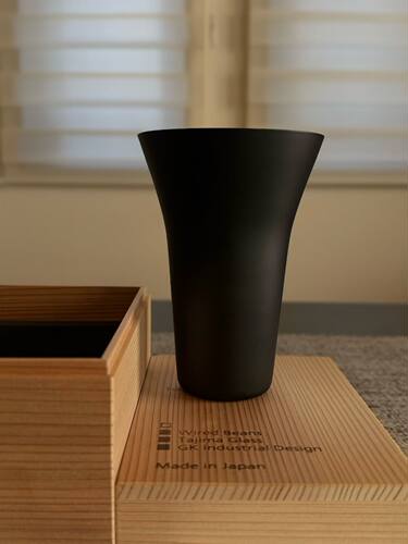 全新超薄日本麒麟Wired Beans秘境直筒威士忌杯啤酒杯饮料杯纯黑