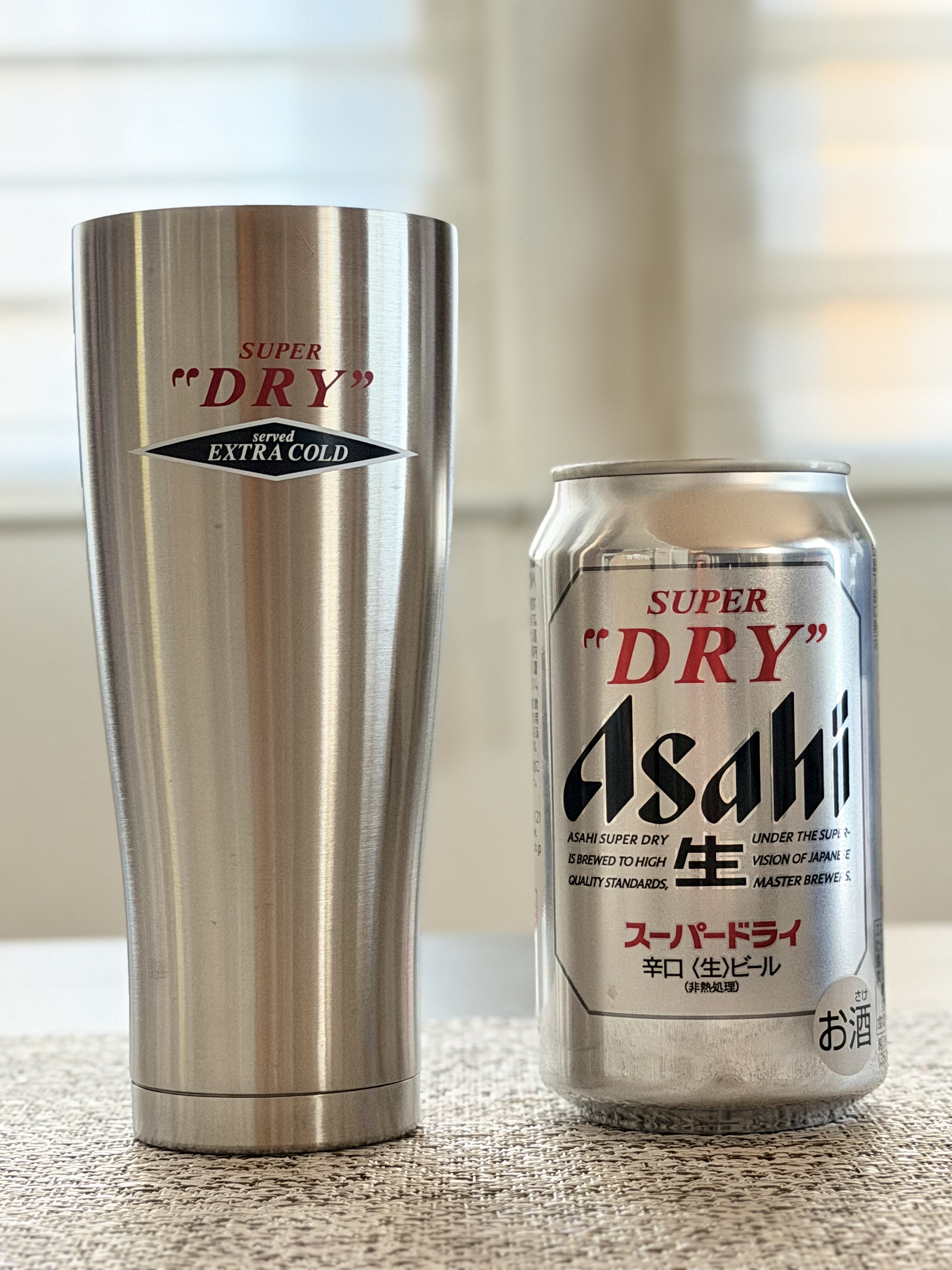 实拍全新日本朝日SUPER DRY限量发售不锈钢双层保温杯啤酒杯图片