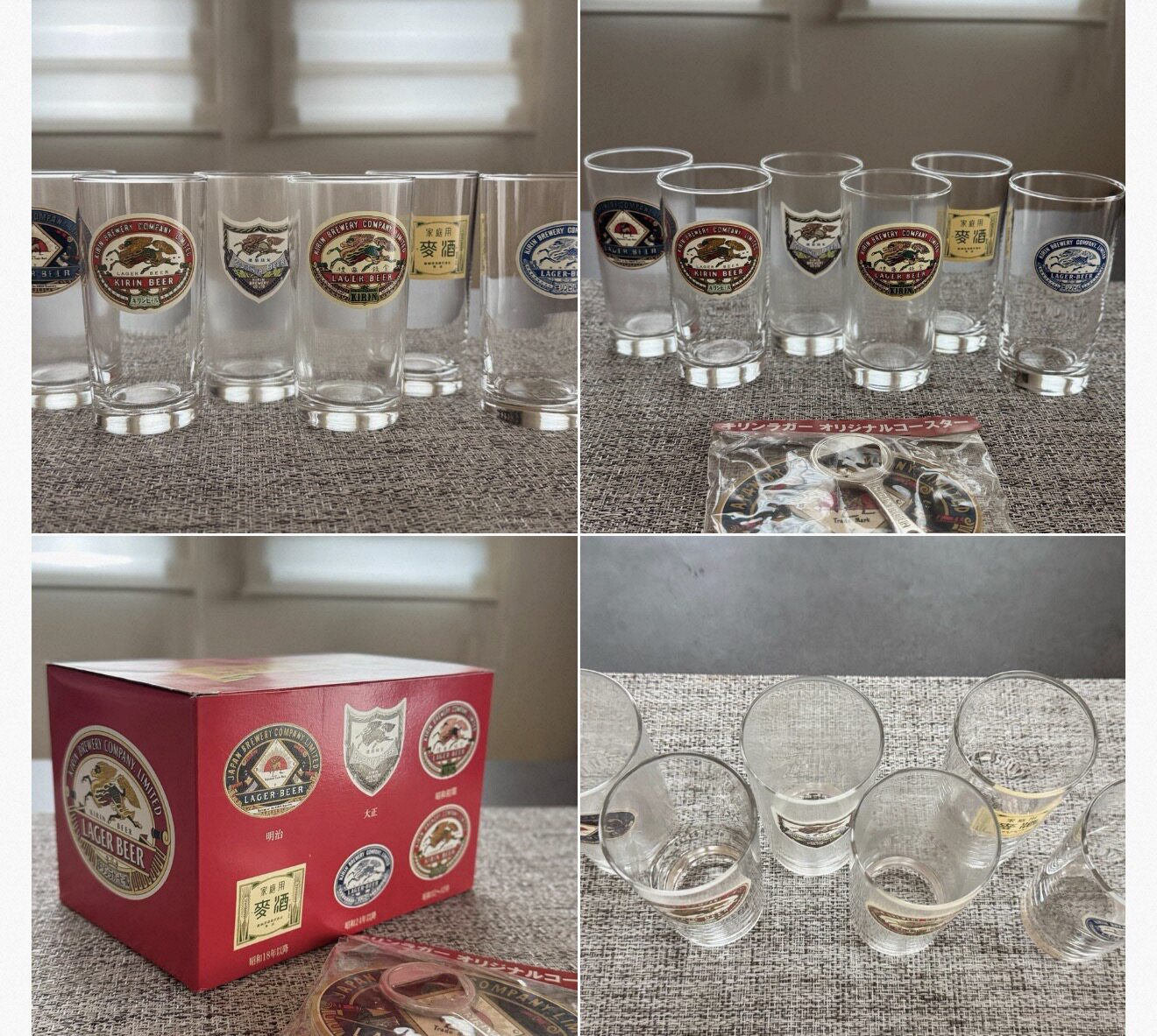 全新带原装盒日本麒麟KIRIN啤酒杯一组6只收藏款限定送礼佳品