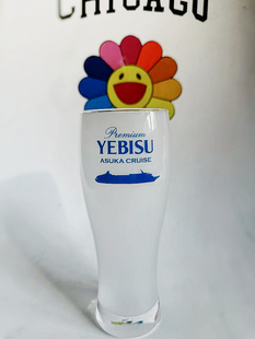 现货实拍稀有YEBISU惠比寿Premium限量日本进口磨砂啤酒杯玻璃杯