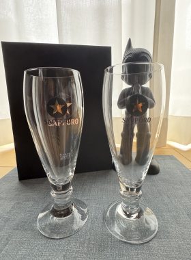 三宝乐札幌啤酒高脚杯啤酒杯对杯礼盒装日本产