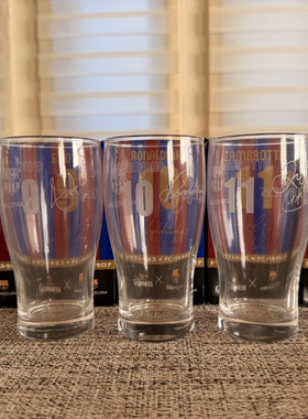 全新带原装盒 GUINNESS x 巴塞罗那FC联名啤酒杯套装