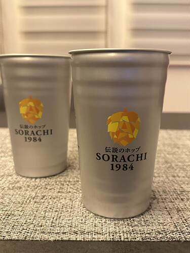 国现日本SAPPORO三宝乐SORACHI 1984空知限定铝杯单个