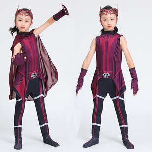 绯红女巫月光骑士超级英雄装扮儿童女侠万圣节角色扮演Cosplay服