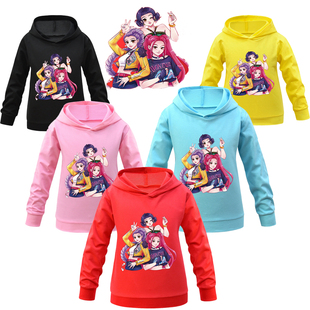 春秋款中大童卫衣佐依 米拉cosplay卡通印花儿童鲁米套头帽卫衣孩