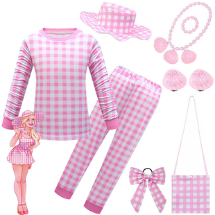 儿童睡衣女童芭比娃娃小女孩公主春秋季薄款中大童长袖家居服套装