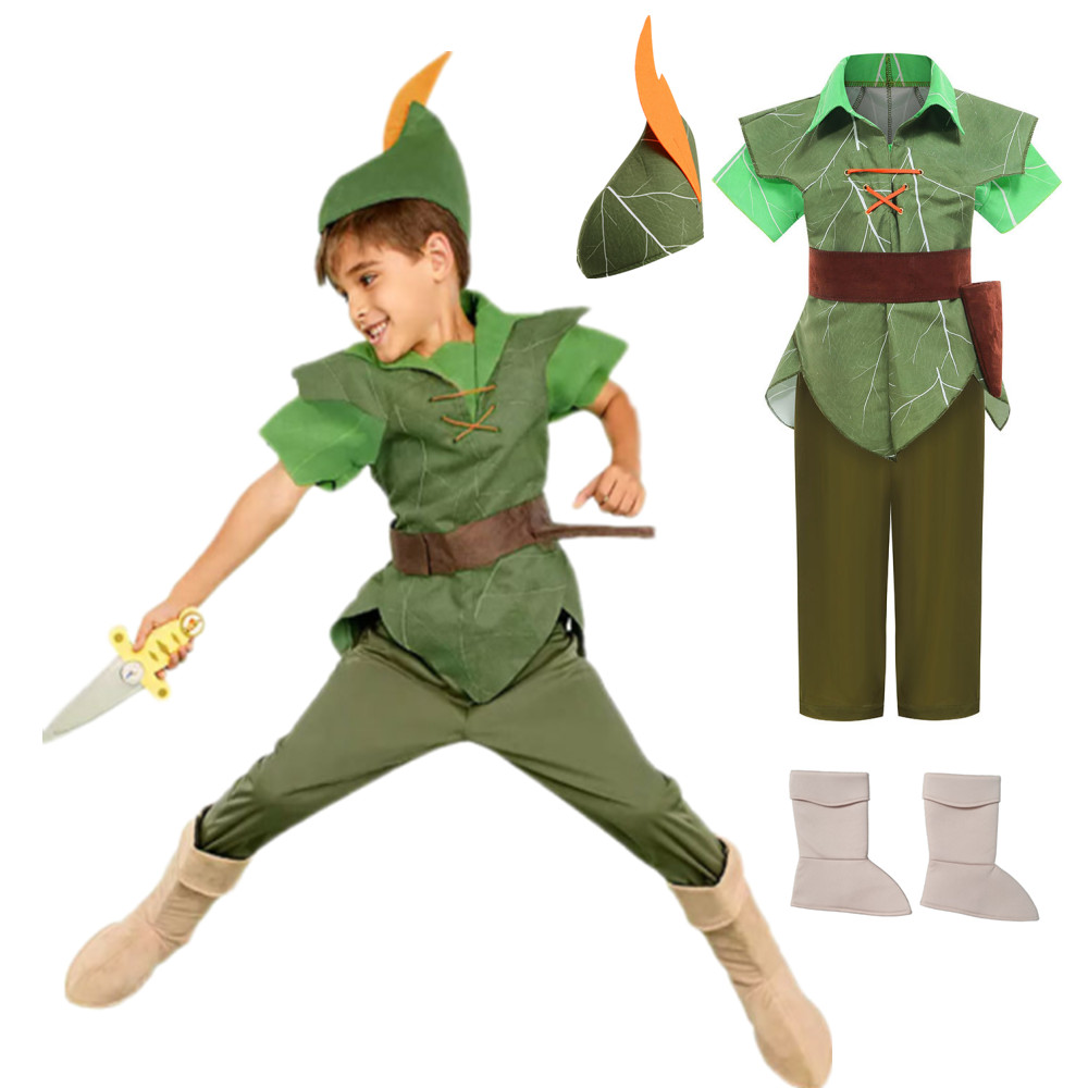 孩子cosplay精灵服小飞侠彼得潘