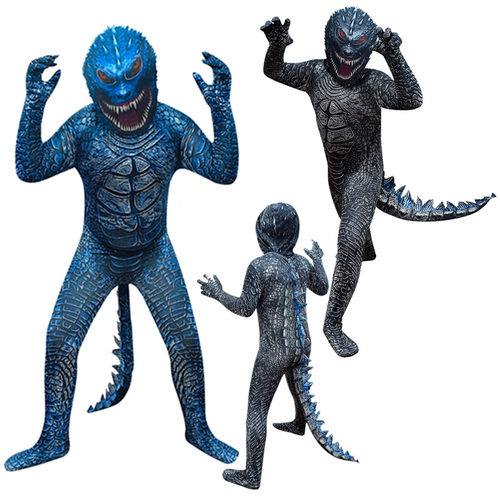 万圣节cos男童动漫野兽之王cosplay 哥斯拉Godzilla儿童表演服