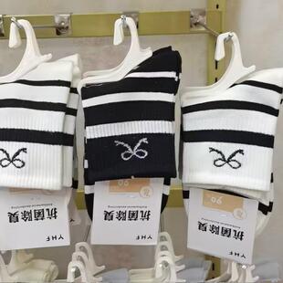 5双春秋女短袜韩版 刺绣纯棉字母条纹短筒7A抗菌防臭透气可爱精品