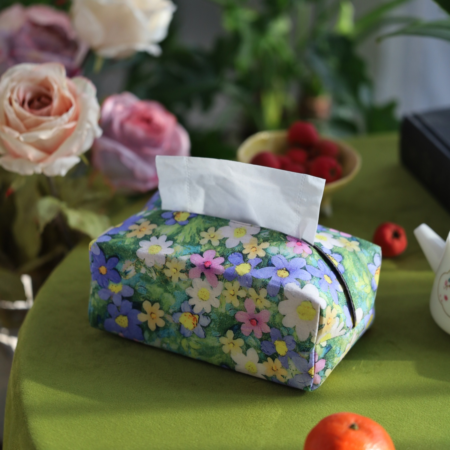 小清新花卉印花布艺纸巾套纸巾袋抽纸袋复古抽纸纸巾包纸巾盒