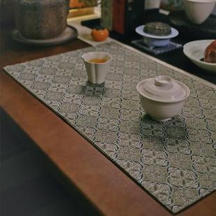 礼品织锦茶席蜀锦茶垫复古文艺素雅茶道零配桌旗干泡喝茶茶布桌垫