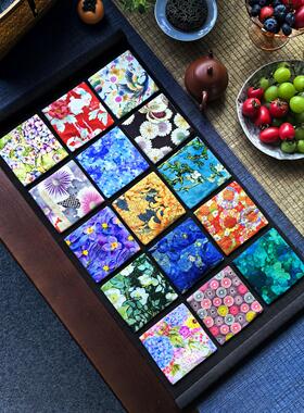 小清新印花布艺杯垫茶垫茶托养壶垫功夫茶具配件防磕隔热垫零配