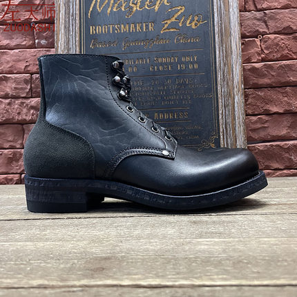 左大师1705-1-2B私人定制maryam马屁股皮做旧风格工装靴