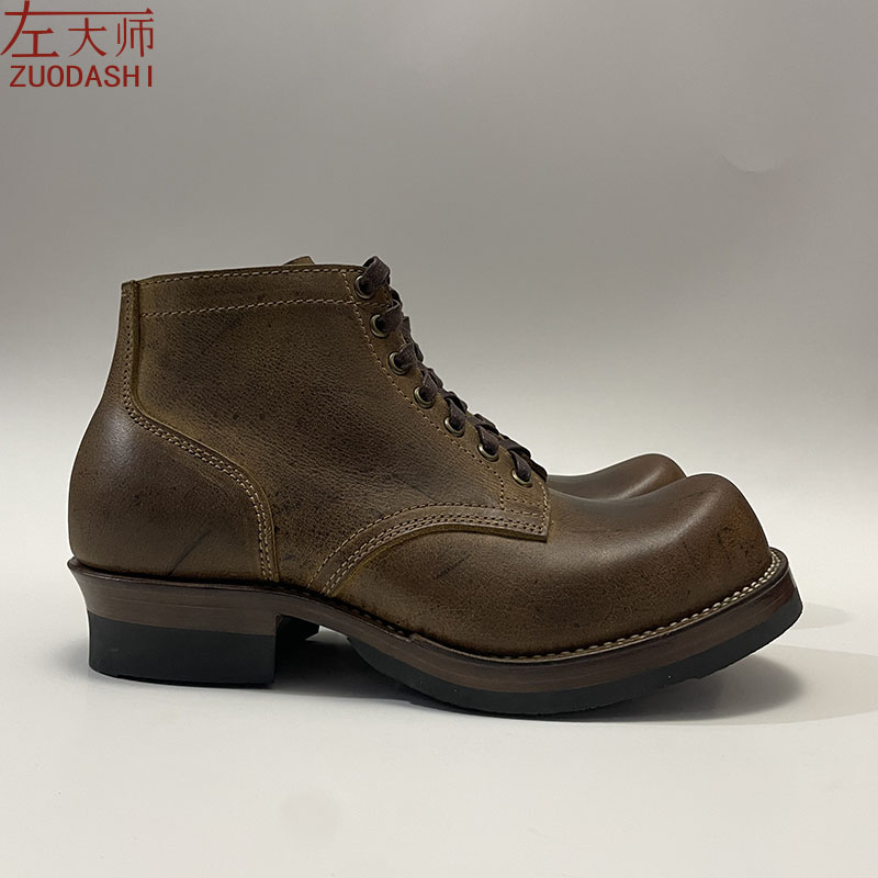 左大师1710-1-2G经典VB310款kudu羚羊皮拼色工装靴矿工靴