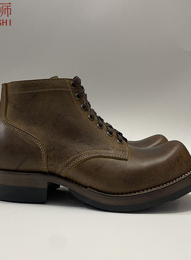 左大师1710-1-2G经典VB310款kudu羚羊皮拼色工装靴矿工靴