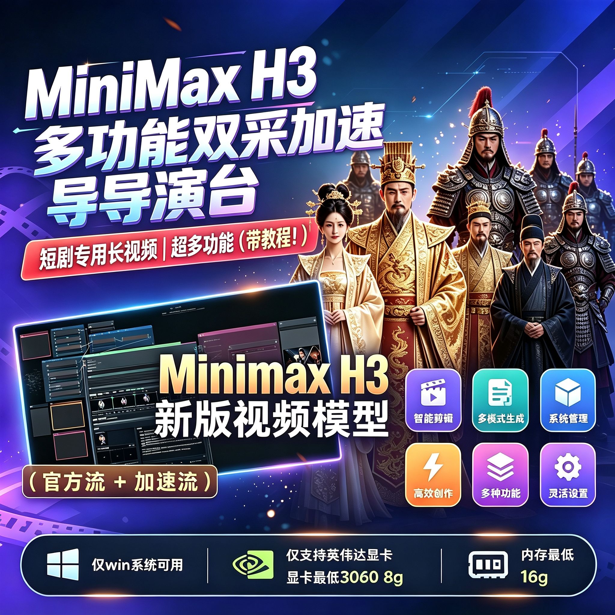 MinimaxH3 H3智能导演台高清加速全能编辑AI视频提漫剧ComfyUI