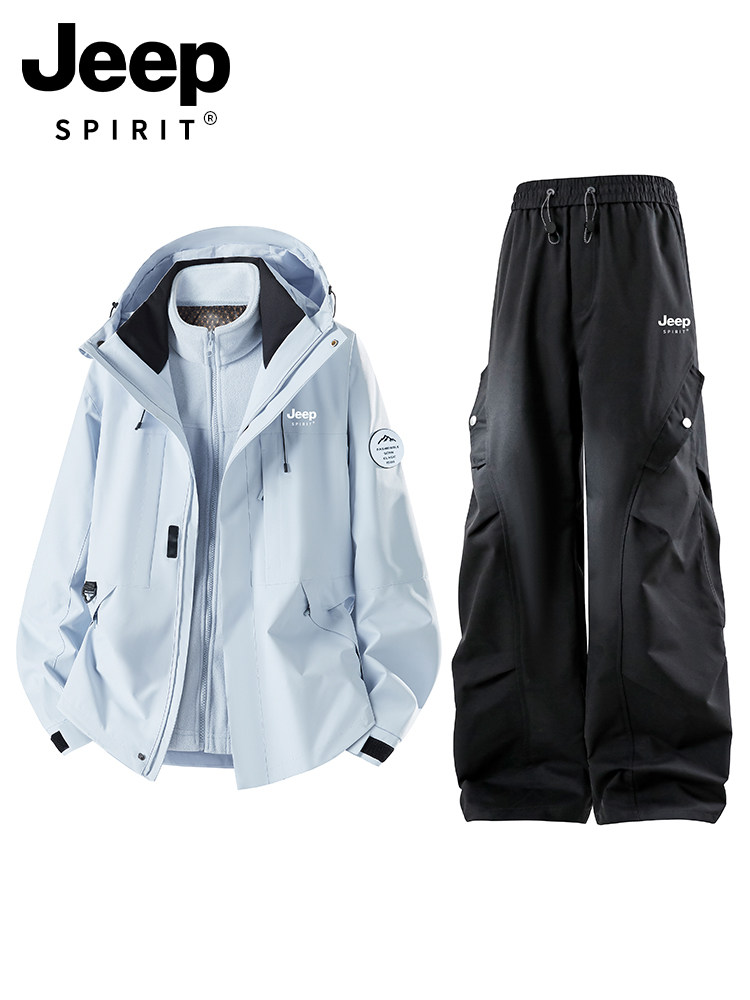 Мужской костюм-куртка JEEP SPIRIT jacket suit "три в одном", новинка 2025 года, комплект для альпинизма и катания на лыжах на открытом воздухе Изображение 1