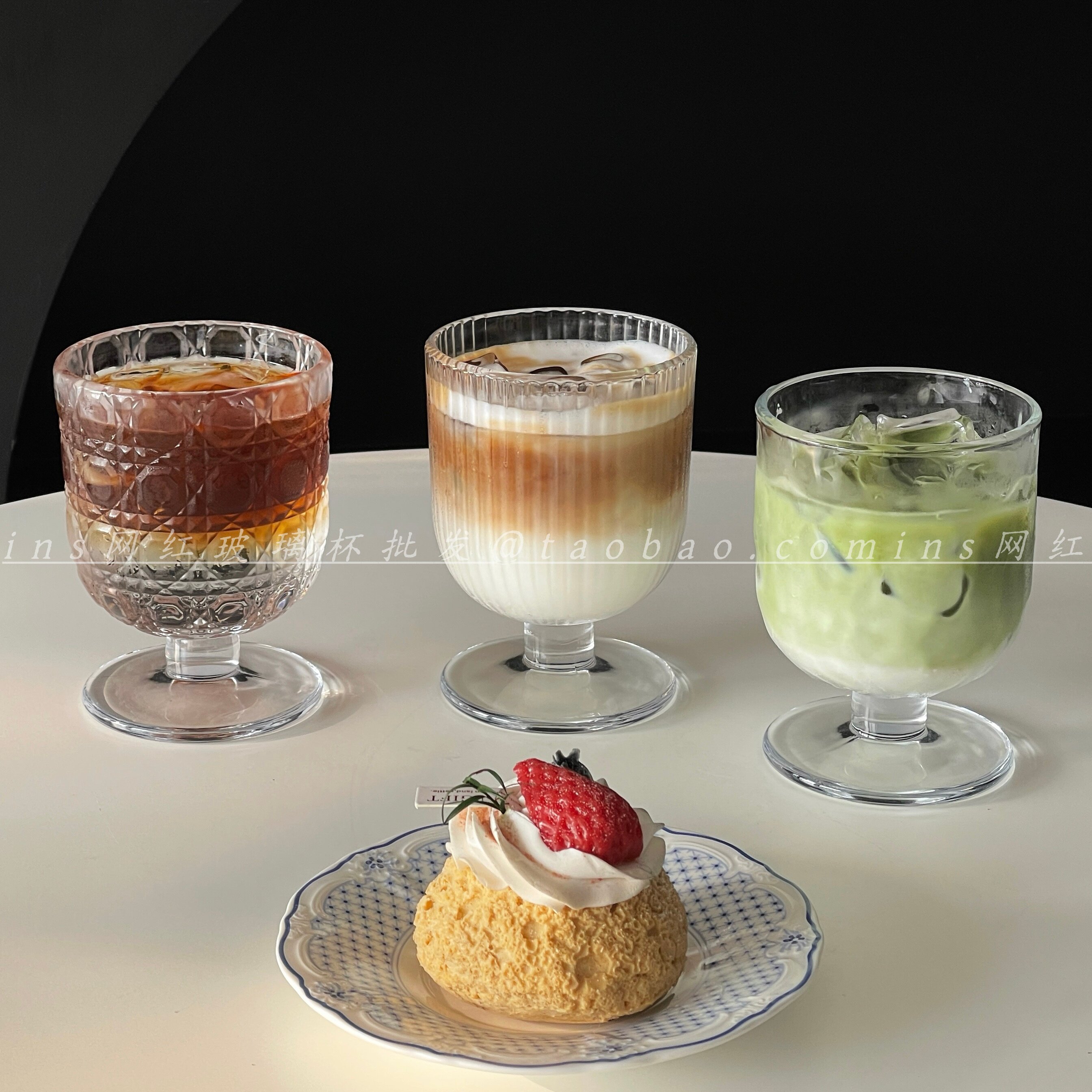 透明加厚玻璃高脚杯鸡尾酒杯