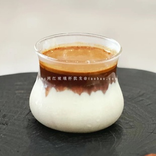 简约透明玻璃短笛杯咖啡店同款dirty手冲咖啡杯冰美式拿铁咖啡杯
