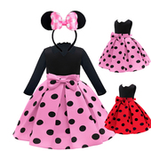 迪士尼穿搭米妮公主裙女童蓬蓬裙米奇衣服儿童装 扮女孩春秋冬套装