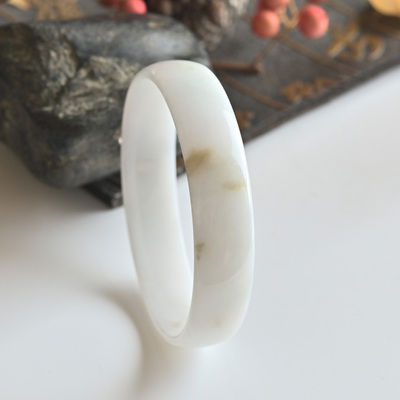 清仓天然A货翡翠手镯冰糯种桂花糖玉镯子公主镯54.3缅甸玉手镯