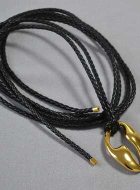 高级感轻奢小众设计黑色欧美皮绳