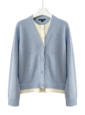 di kangra/德凯佳女士90%羊毛10%山羊绒假两件叠穿开衫S25-1185