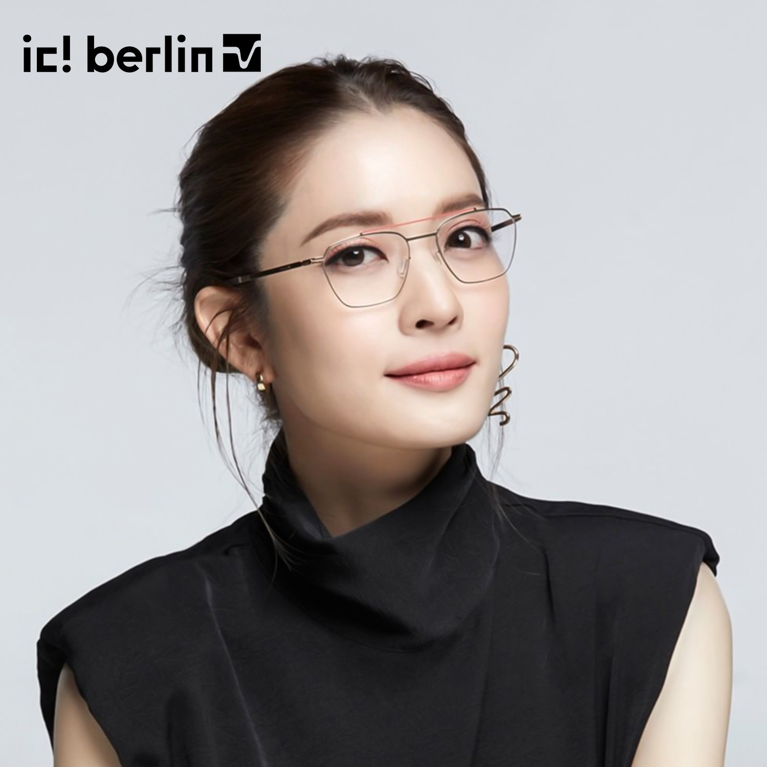 IC! BERLIN柏林眼镜架女双梁全框男PONIENTE艾晰近视记忆金属镜架