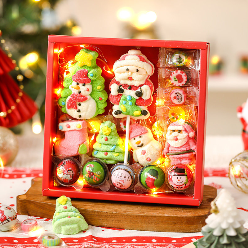 圣诞节糖果礼盒装棒棒糖棉花糖儿童零食软糖礼物网红款送男女朋友