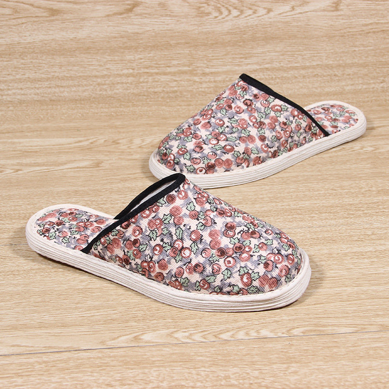 包邮老北京布鞋女士春秋萝卜花透气吸汗养脚手工千层底布拖鞋居家,女鞋,包头拖,淘宝优惠券,粉丝福利购,淘宝优惠卷