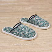 女士春秋绿花透气吸汗泡沫底布拖鞋 老北京布鞋 中老年地板拖鞋 包邮