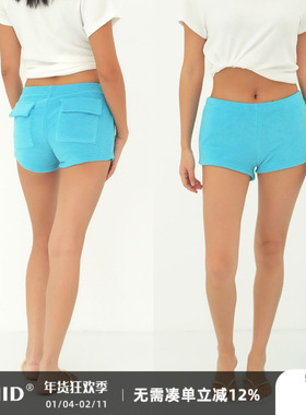 WellD 蜜桃臀毛圈棉 3色中腰小短裤安全裤热裤女显瘦显腿长打底裤