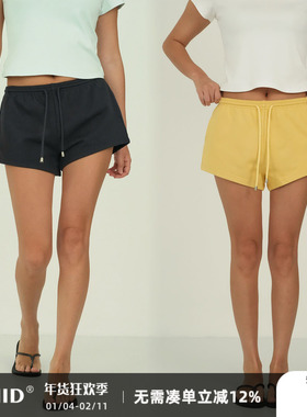 WellD 高阶运动基础款，100棉抽绳圈圈底A字小短裤休闲裤