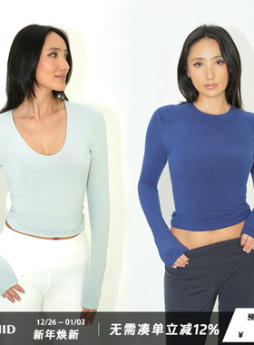 WellD  柔雾T-小蛮腰超弹超柔修身磨毛感打底圆领/U领T恤基础百搭