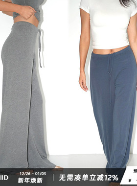 WellD 黄油系列！超柔超垂感 一片式无侧骨高腰抽绳运动裤