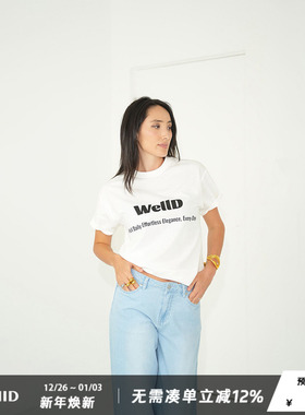 WellD 超高品质，经典常青款slogan字母印花T宽松休闲上衣